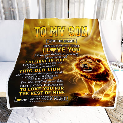 Personalized To My Son Birthday Gifts From Dad Father Blanket I Love You Son Gifts Graduation Christmas Gift Ideas For Men Customized Fleece Throw Blanket | siriusteestore
