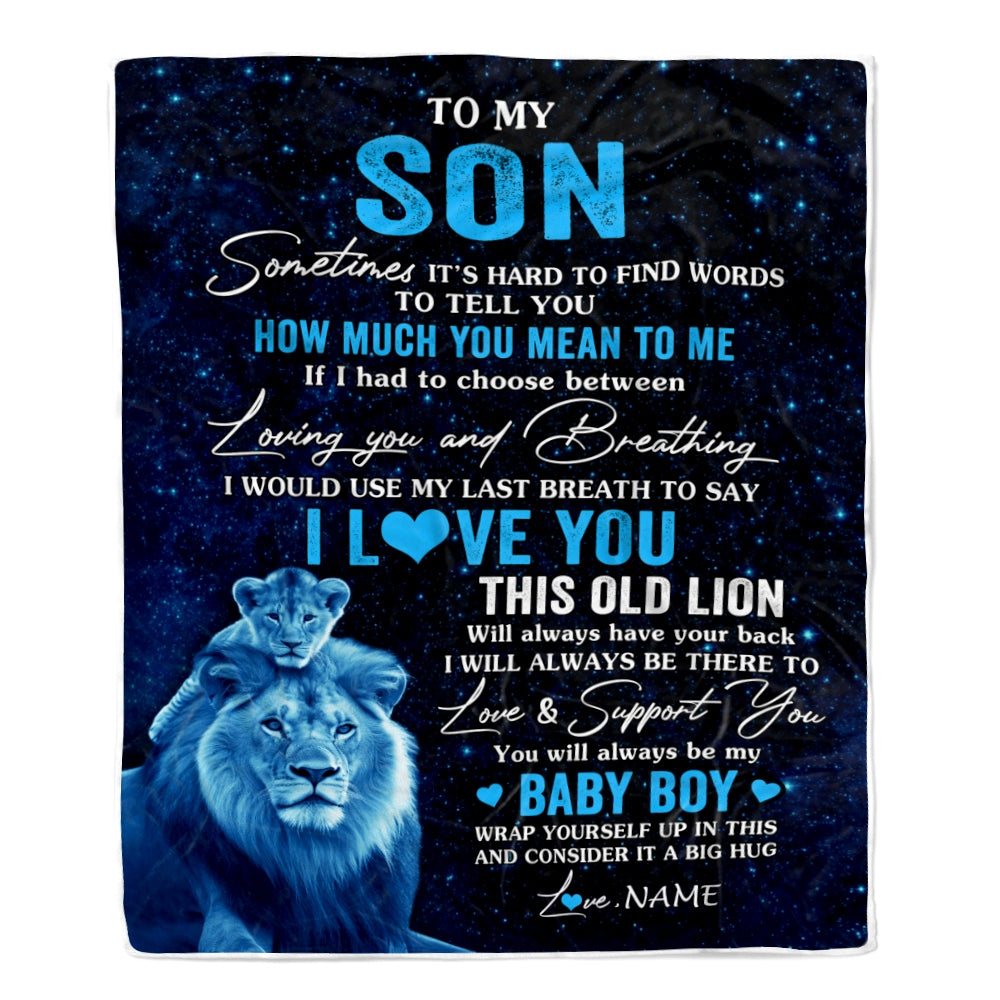 Personalized To My Son Blanket From Dad Father I Love You This Old Lion Son Birthday Graduation Christmas Customized Fleece Throw Blanket | siriusteestore