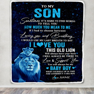 Personalized To My Son Blanket From Dad Father I Love You This Old Lion Son Birthday Graduation Christmas Customized Fleece Throw Blanket | siriusteestore