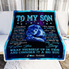 Personalized To My Son Blanket From Dad Father Sometimes It's Hard Lion Son Gift Birthday Graduation Christmas Custom Customized Fleece Throw Blanket | siriusteestore