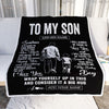 Personalized To My Son Blanket From Dad Father Sometimes It's Hard Son Birthday Gifts Graduation Christmas Customized Fleece Throw Blanket | siriusteestore