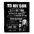 Personalized To My Son Blanket From Dad Father This Old Man Love You Son Birthday Gifts Graduation Christmas Customized Bed Fleece Throw Blanket | siriusteestore
