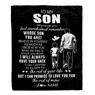 Personalized To My Son Blanket From Dad Father Whenever You Feel Overwhelmed Son Birthday Graduation Christmas Customized Fleece Throw Blanket | siriusteestore