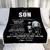 Personalized To My Son Blanket From Dad Father Whenever You Feel Overwhelmed Son Birthday Graduation Christmas Customized Fleece Throw Blanket | siriusteestore