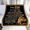 Personalized To My Son Blanket From Dad This Old Lion Love You Son Birthday Graduation Christmas Customized Fleece Blanket | siriusteestore