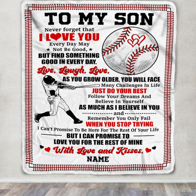 Personalized To My Son Blanket From Mom Dad Father I Believe In You Baseball Son Birthday Graduation Christmas Customized Bed Fleece Throw Blanket | siriusteestore