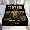 Personalized To My Son Blanket From Mom Dad Mother Father You Will Never Lose Lion Son Birthday Graduation Christmas Customized Fleece Throw Blanket | siriusteestore