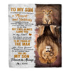Personalized To My Son Blanket From Mom Dad Mother Lion Proud Of The Man You Have Become Son Birthday Graduation Christmas Customized Fleece Throw Blanket | siriusteestore