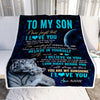 Personalized To My Son Blanket From Mom Dad Mother Never Forget I Love You White Tiger Son Birthday Graduation Christmas Customized Bed Fleece Throw Blanket | siriusteestore