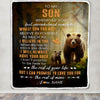 Personalized To My Son Blanket From Mom Dad Mother Whenever You Feel Bear Son Birthday Gifts Graduation Christmas Customized Bed Fleece Throw Blanket | siriusteestore