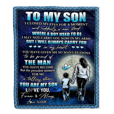 Personalized To My Son Blanket From Mom Mother I Closed My Eyes For A Moment Son Birthday Thanksgiving Graduation Christmas Customized Fleece Blanket | siriusteestore