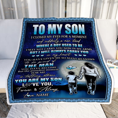 Personalized To My Son Blanket From Mom Mother I Closed My Eyes For A Moment Son Birthday Thanksgiving Graduation Christmas Customized Fleece Blanket | siriusteestore