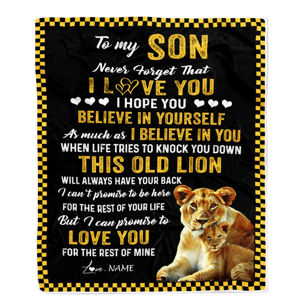 Personalized To My Son Blanket From Mom This Old Lion Love You Daughter Birthday Graduation Christmas Customized Fleece Blanket | siriusteestore