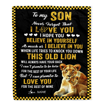 Personalized To My Son Blanket From Mom This Old Lion Love You Daughter Birthday Graduation Christmas Customized Fleece Blanket | siriusteestore