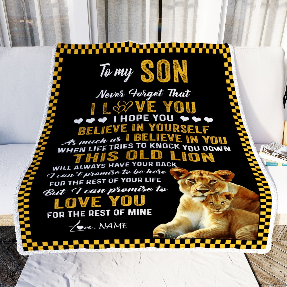 Personalized To My Son Blanket From Mom This Old Lion Love You Daughter Birthday Graduation Christmas Customized Fleece Blanket | siriusteestore