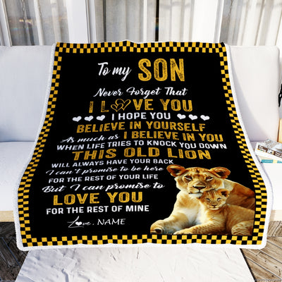 Personalized To My Son Blanket From Mom This Old Lion Love You Daughter Birthday Graduation Christmas Customized Fleece Blanket | siriusteestore