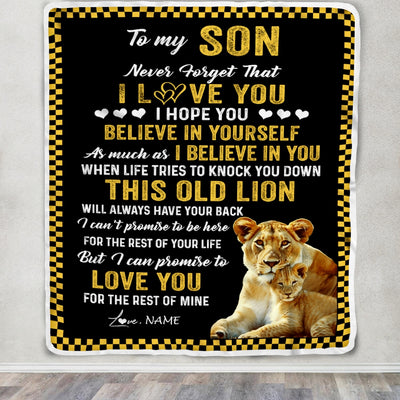 Personalized To My Son Blanket From Mom This Old Lion Love You Daughter Birthday Graduation Christmas Customized Fleece Blanket | siriusteestore