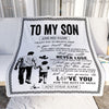 Personalized To My Son Blanket You Will Never Lose From Dad Father Son Birthday Gifts Graduation Christmas Customized Fleece Throw Blanket | siriusteestore