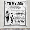 Personalized To My Son Blanket You Will Never Lose From Mom Mother Son Birthday Gifts Graduation Christmas Customized Fleece Throw Blanket | siriusteestore
