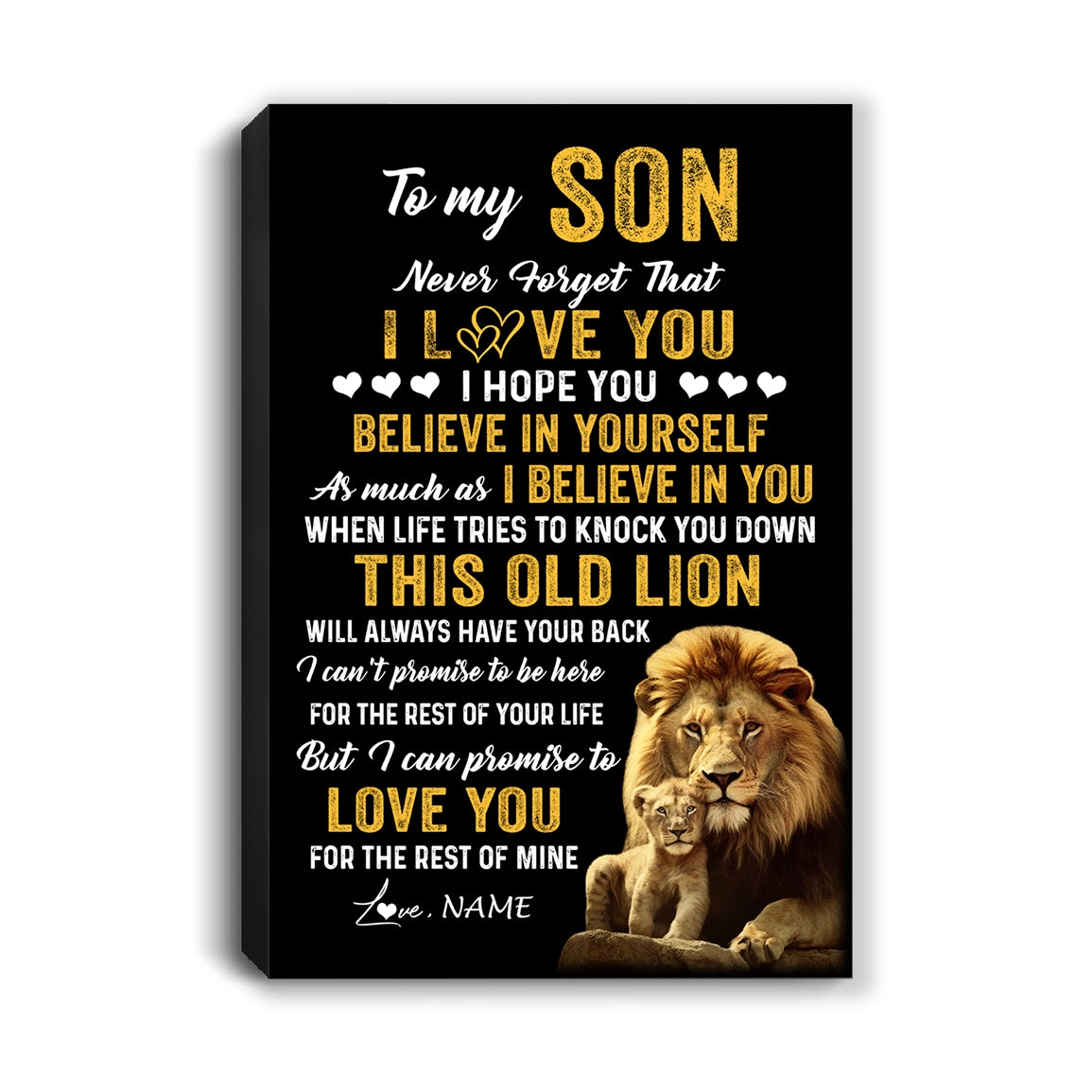 Personalized To My Son Canvas From Dad Father This Old Lion Love You Son Birthday Gifts Graduation Christmas Custom Wall Art Print Framed Canvas | siriusteestore