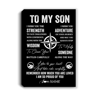 Personalized To My Son Canvas From Mom Dad Mother Father I Wish You The Strength Son Birthday Gifts Graduation Christmas Custom Wall Art Print Framed Canvas | siriusteestore