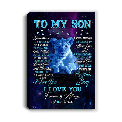 Personalized To My Son Canvas From Mom Mother Sometimes It's Hard Lion Son Gift Birthday Graduation Christmas Custom Wall Art Print Framed Canvas | siriusteestore