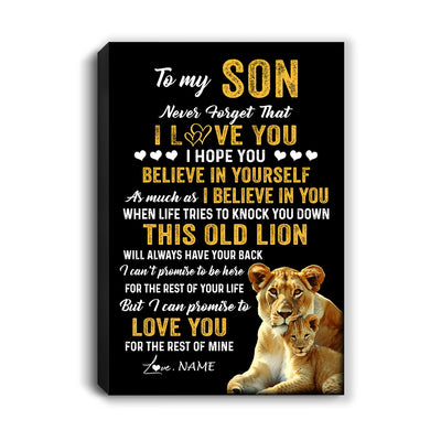 Personalized To My Son Canvas From Mom Mother This Old Lion Love You Son Birthday Gifts Graduation Christmas Custom Wall Art Print Framed Canvas | siriusteestore