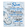 Personalized To My Son Elephant Blanket From Dad Father I'll Stay There Forever Son Birthday Christmas Customized Bed Quilt Fleece Throw Blanket | siriusteestore