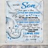 Personalized To My Son Elephant Blanket From Dad Father I'll Stay There Forever Son Birthday Christmas Customized Bed Quilt Fleece Throw Blanket | siriusteestore