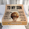 Personalized To My Son Gifts Blanket From Dad Father Always Remember Lion Gifts For Son Birthday Graduation Christmas Customized Fleece Throw Blanket | siriusteestore