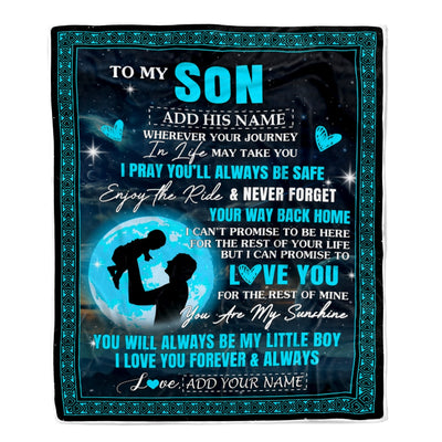 Personalized To My Son Gifts Blanket From Dad Father Promise To Love You Gifts For Son Birthday Graduation Christmas Custom Fleece Throw Blanket | siriusteestore