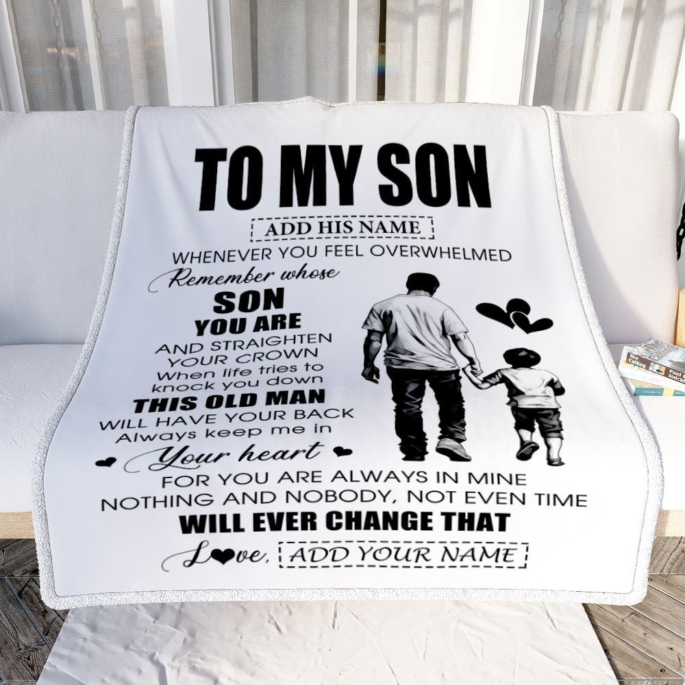 Personalized To My Son Gifts Blanket From Dad Father Whenever Man Unique Birthday Gifts For Son Graduation Christmas Custom Fleece Throw Blanket | siriusteestore