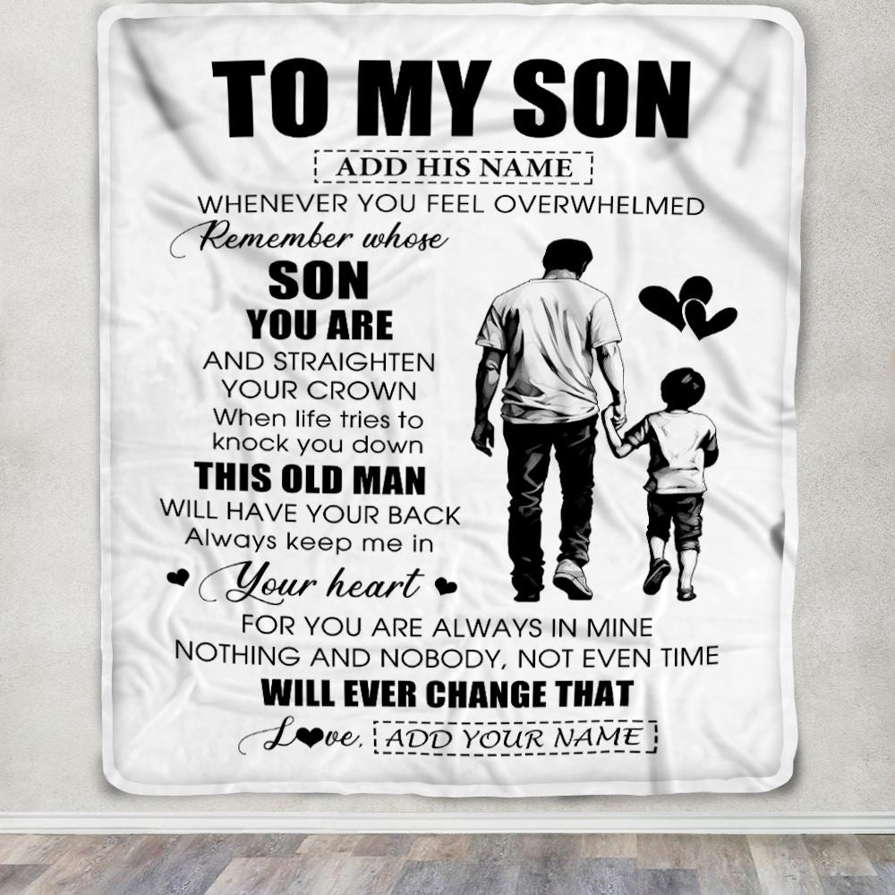 Personalized To My Son Gifts Blanket From Dad Father Whenever Man Unique Birthday Gifts For Son Graduation Christmas Custom Fleece Throw Blanket | siriusteestore