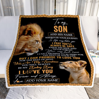 Personalized To My Son Gifts Blanket From Dad Father Wherever Your Journey In Life Lion Daughter Birthday Gifts Christmas Customized Fleece Blanket | siriusteestore