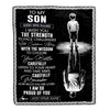 Personalized To My Son Gifts Blanket From Mom Dad Father Mother I Wish You The Strength Son Birthday Gifts Christmas Graduation Custom Fleece Throw Blanket | siriusteestore