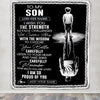 Personalized To My Son Gifts Blanket From Mom Dad Father Mother I Wish You The Strength Son Birthday Gifts Christmas Graduation Custom Fleece Throw Blanket | siriusteestore