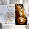Personalized To My Son Gifts Blanket From Mom Dad Mother Father I Close My Eyes Horse Son Birthday Gifts Graduation Christmas Custom Fleece Throw Blanket | siriusteestore
