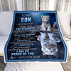 Personalized To My Son Gifts Blanket From Mom Dad Mother Father I Wish You The Strength White Tier Son Birthday Gifts Christmas Custom Fleece Throw Blanket | siriusteestore