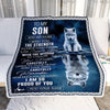 Personalized To My Son Gifts Blanket From Mom Dad Mother Father I Wish You The Strength Wolf Son Birthday Gifts Christmas Graduation Custom Fleece Blanket | siriusteestore