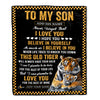 Personalized To My Son Gifts Blanket From Mom Dad Mother Father This Old Tiger Love You Son Birthday Gifts Graduation Christmas Customized Fleece Blanket | siriusteestore