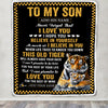 Personalized To My Son Gifts Blanket From Mom Dad Mother Father This Old Tiger Love You Son Birthday Gifts Graduation Christmas Customized Fleece Blanket | siriusteestore