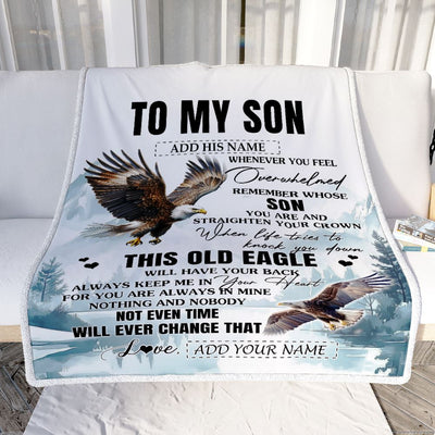 Personalized To My Son Gifts Blanket From Mom Dad Mother Father Whenever Eagle Unique Birthday Gifts For Son Graduation Christmas Custom Fleece Throw Blanket | siriusteestore