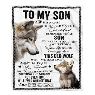 Personalized To My Son Gifts Blanket From Mom Dad Mother Father Whenever Wolf Unique Birthday Gifts For Son Graduation Christmas Custom Fleece Throw Blanket | siriusteestore