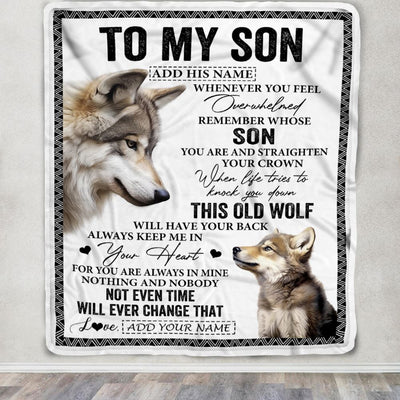 Personalized To My Son Gifts Blanket From Mom Dad Mother Father Whenever Wolf Unique Birthday Gifts For Son Graduation Christmas Custom Fleece Throw Blanket | siriusteestore