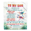Personalized To My Son Gifts Blanket From Mom Dad Mother Father Whenever You Feel Dragonfly Son Birthday Gifts Graduation Christmas Custom Fleece Blanket | siriusteestore