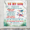 Personalized To My Son Gifts Blanket From Mom Dad Mother Father Whenever You Feel Dragonfly Son Birthday Gifts Graduation Christmas Custom Fleece Blanket | siriusteestore