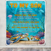 Personalized To My Son Gifts Blanket From Mom Dad Mother Father Whenever You Feel Turtle Son Birthday Gifts Graduation Christmas Customized Fleece Blanket | siriusteestore