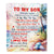 Personalized To My Son Gifts Blanket From Mom Dad Mother Wherever Your Journey In Life Beach Son Birthday Gifts Graduation Customized Fleece Throw Blanket | siriusteestore
