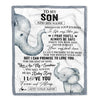 Personalized To My Son Gifts Blanket From Mom Dad Mother Wherever Your Journey In Life Elephant Son Birthday Gifts Graduation Customized Fleece Throw Blanket | siriusteestore