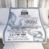 Personalized To My Son Gifts Blanket From Mom Dad Mother Wherever Your Journey In Life Elephant Son Birthday Gifts Graduation Customized Fleece Throw Blanket | siriusteestore